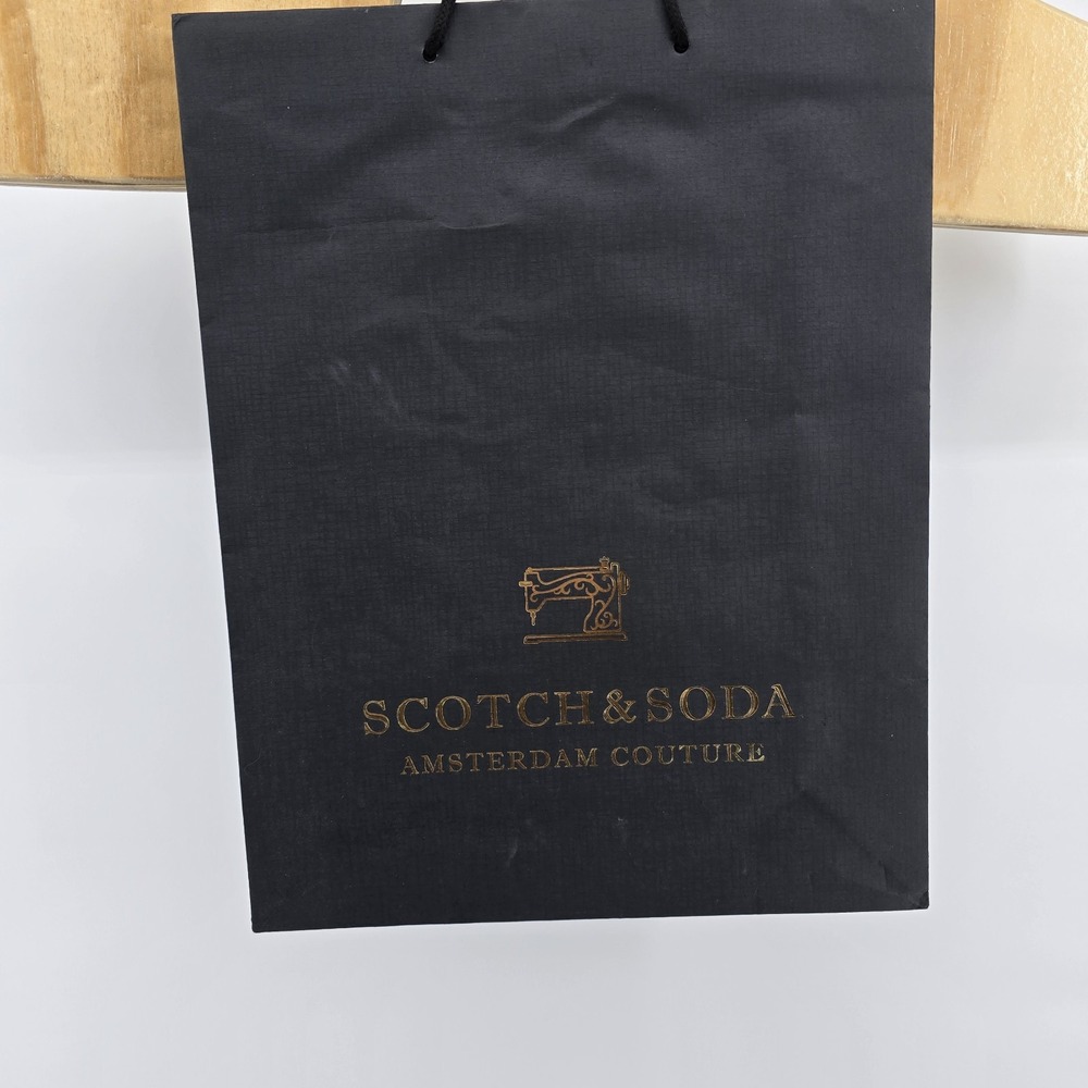 Scotch & Soda Amsterdam Gold Print Store‎ Retail Shopping Bag Tote 16x12.5x4.75
